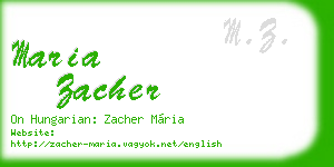 maria zacher business card