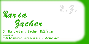 maria zacher business card